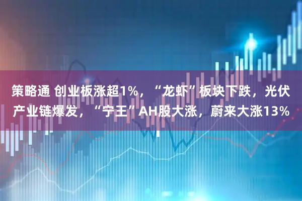策略通 创业板涨超1%，“龙虾”板块下跌，光伏产业链爆发，“宁王”AH股大涨，蔚来大涨13%