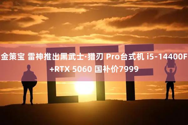 金策宝 雷神推出黑武士·猎刃 Pro台式机 i5-14400F+RTX 5060 国补价7999
