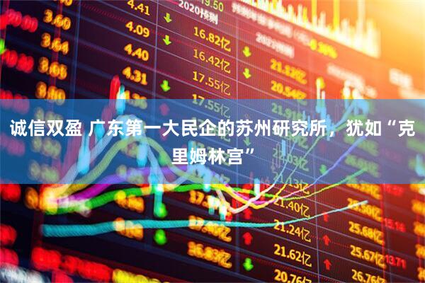 诚信双盈 广东第一大民企的苏州研究所，犹如“克里姆林宫”