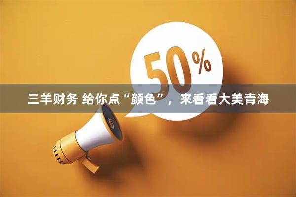 三羊财务 给你点“颜色”，来看看大美青海