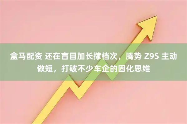 盒马配资 还在盲目加长撑档次，腾势 Z9S 主动做短，打破不少车企的固化思维